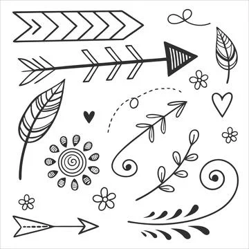 Hand drawn camping icons set vector illustration Stock Illustration