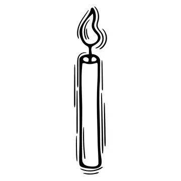 Hand drawn candle. Magical element. Magic vibe. Symbol of esotericism, myst.. Stock Illustration