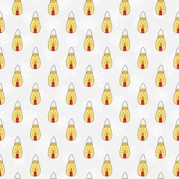 Hand drawn candles seamless pattern Illustrazione stock