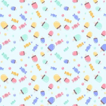 Hand drawn candy colors pattern illustration Stock Illustration