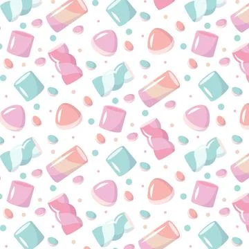 Hand drawn candy colors pattern illustration Stock Illustration