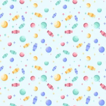 Hand drawn candy colors pattern illustration Stock Illustration