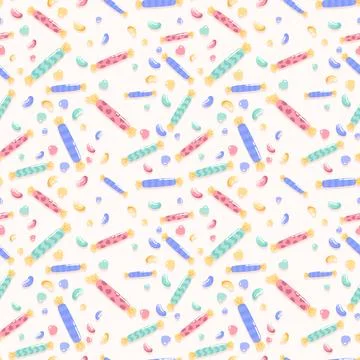 Hand drawn candy colors pattern illustration Stock Illustration
