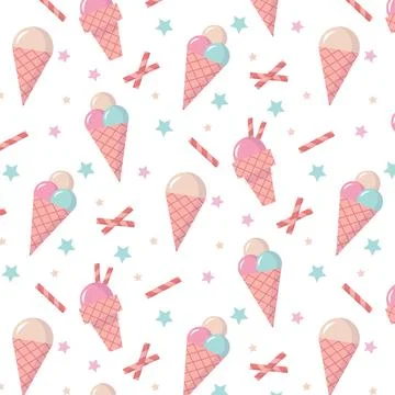 Hand drawn candy colors pattern illustration Stock Illustration