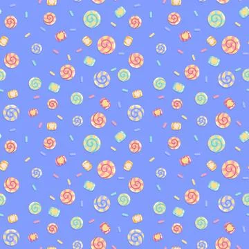Hand drawn candy colors pattern illustration Stock Illustration