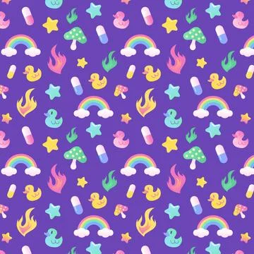 Hand drawn candy colors pattern illustration Stock Illustration