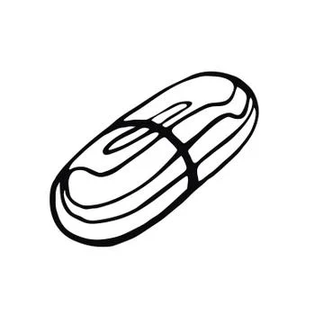 Hand-drawn capsule. Vector linear image on the topic of medicine, medicine and Stock Illustration