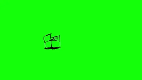 Hand-Drawn Cardboard Box Falling Animation | Green Screen Sketch Effect | Transp Video stock 316474635