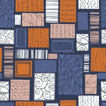 Hand drawn carpets.  Vector pattern. Stock Illustration