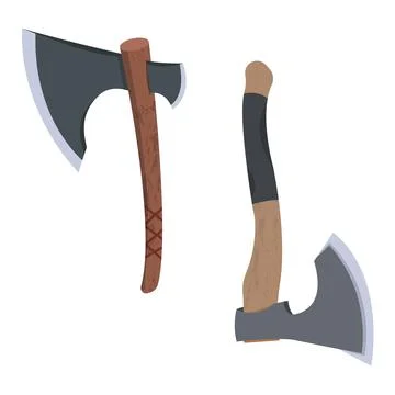 Hand drawn cartoon ax vector illustration Stock Illustration