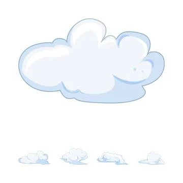 Hand drawn cartoon cloud vector and smaller versions Stock Illustration