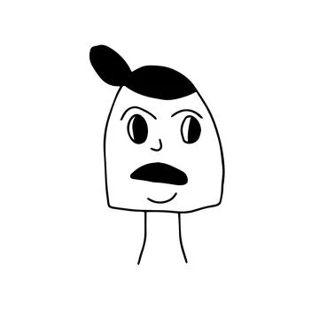 Hand-drawn cartoon face doodle avatar, vector illustration Stock Illustration