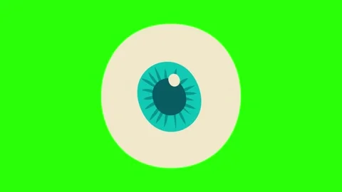 Hand Drawn Cartoon Iris Abrupt Eye Movement Green Screen Animation Stock Footage 336849763