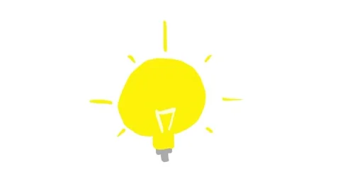 Hand drawn cartoon light bulb shining animation. Stock Footage 219819368