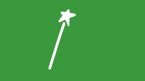 Hand Drawn Cartoon Magic Wand Sparkle Accent Animation on Green Screen Vídeos de archivo 339335175