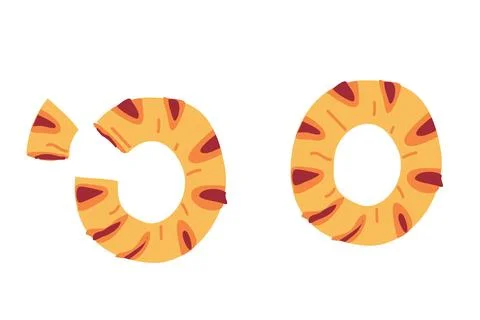 Hand drawn cartoon pie in ring shape vector illustration Stock Illustration