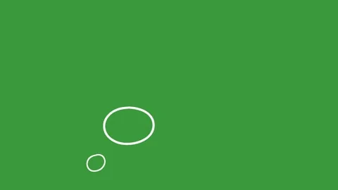 Hand Drawn Cartoon Thought Bubble Line Art Animation on Green Screen Background Stock Footage 339335195