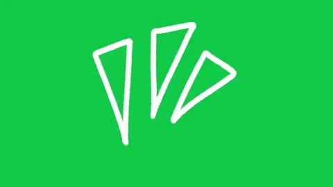Hand Drawn Cartoon Triangular Sharp Blast FX Overlay on Green Screen Background Видео 336578831