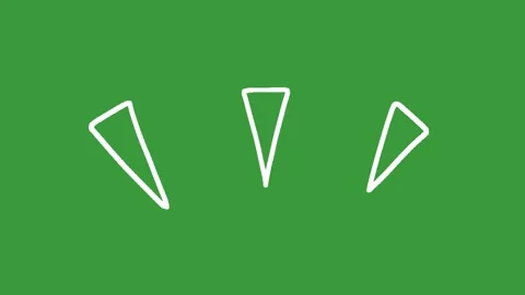 Hand Drawn Cartoon Triangular Sharp Blast FX Overlay on Green Screen Background Видео 339335212