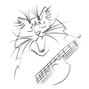 Hand Drawn Cat Illustrazione stock