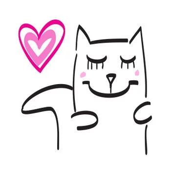 Hand drawn cat vector icons illustration.. Stock Illustration