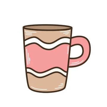 Hand drawn ceramic tea cup clip art Ilustración de archivo
