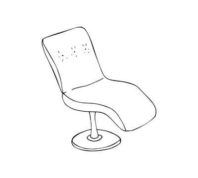 Hand-drawn Chair without armrests. Furniture for Interior. Vector illustrat.. Stock Illustration