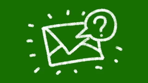 Hand-drawn chalk animation of an envelope with a question mark Stock-Footage 339238621