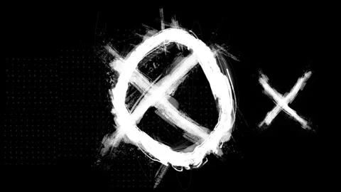 Hand Drawn Chalk Circle with X Mark Grunge Texture Overlay Distressed Brush Video stock 329060722