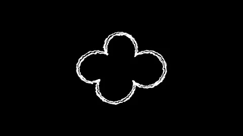 Hand drawn chalk clover flower doodle animation Stock Footage 330499158