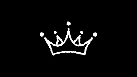 Hand drawn chalk crown doodle animation video Stock Footage 330498828