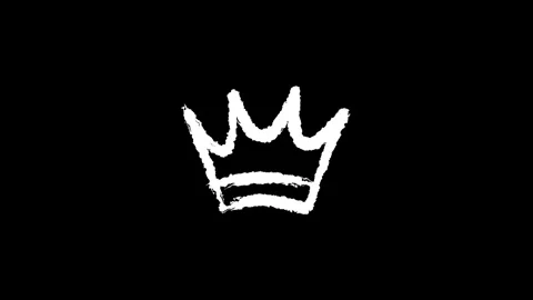Hand drawn chalk crown doodle animation Stock Footage 330498829