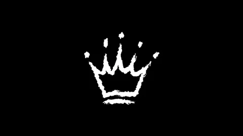 Hand drawn chalk crown doodle animation Stock Footage 330498830