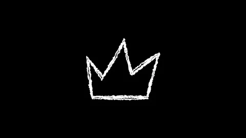 Hand drawn chalk crown doodle animation Stock Footage 330499114