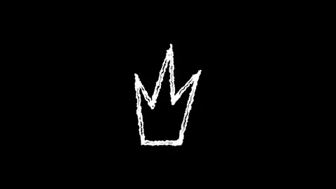 Hand drawn chalk crown doodle aniamtion Stock Footage 330499377