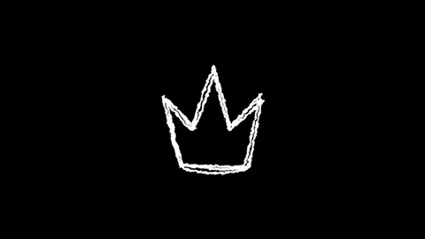Hand drawn chalk crown outline doodle animation Stock Footage 330498943