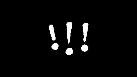 Hand drawn chalk exclamation marks doodle animation Stock Footage 330498720