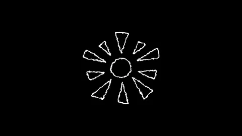 Hand drawn chalk geometric sun doodle animation Stock Footage 330498844
