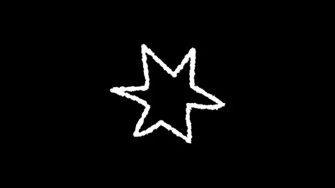 Hand drawn chalk irregular star doodle animation Stock Footage 330498786