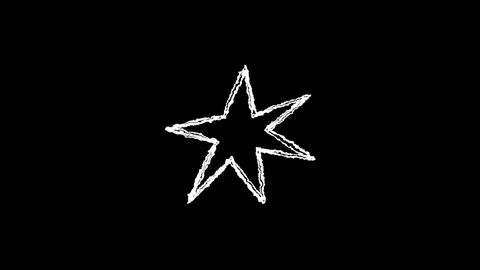 Hand drawn chalk jagged star doodle animation Stock Footage 330499017