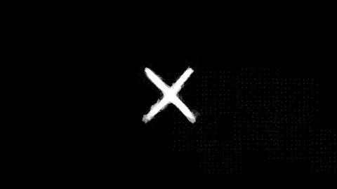 Hand Drawn Chalk Line with X Mark Minimal Grunge Overlay - Distressed Brush Stock Footage 329060724
