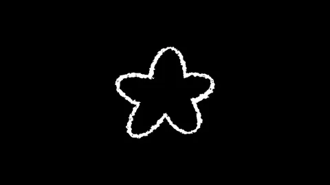 Hand drawn chalk rounded star doodle animation Stock Footage 330498869