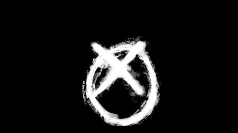 Hand Drawn Chalk Scribble Circle Frame Grunge Overlay - Abstract Distressed Stock Footage 329060723