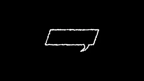 Hand drawn chalk spech bubble doodle animation Stock Footage 330498780