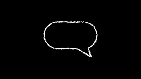 Hand drawn chalk speech bubble doodle animation Stock Footage 330498768