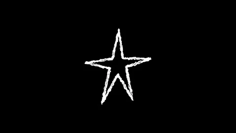 Hand drawn chalk star doodle animation Stock Footage 330499287