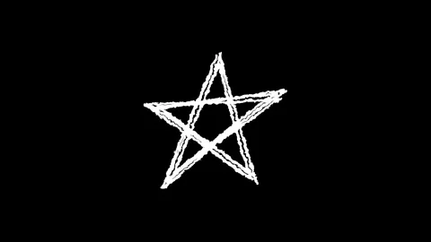 Hand drawn chalk star outline doodle animation Stock Footage 330499291