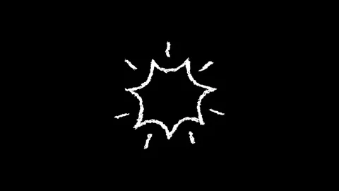 Hand drawn chalk starburst doodle animation Stock Footage 330498880