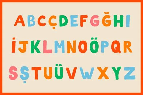 Hand Drawn Chalk Style Font Family Stock Illustration
