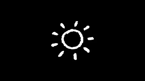 Hand drawn chalk sun doodle animation Stock Footage 330498695